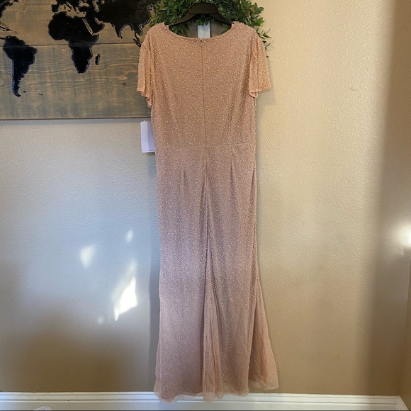 JS Collections Rose Cowl Neck Beaded Sequin Dress - Picture 8 of 11